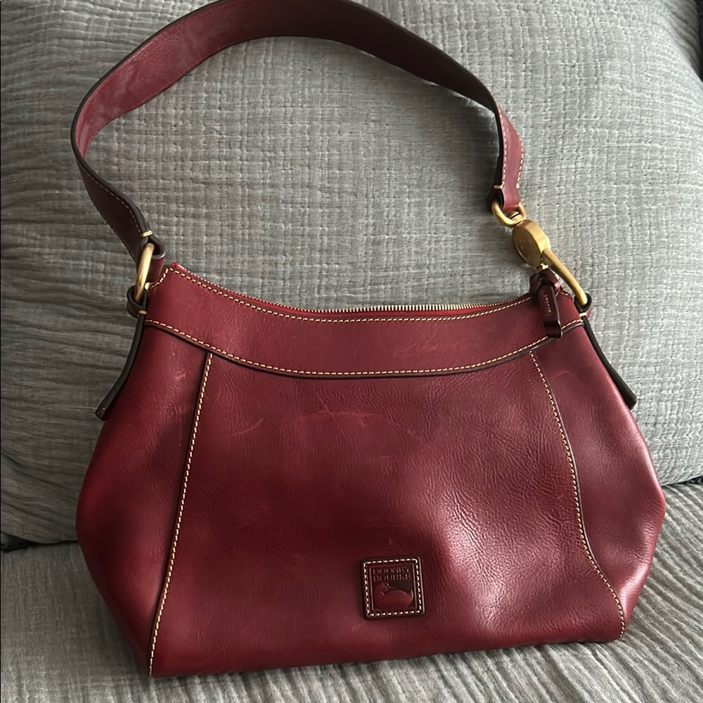 Dooney & Bourke Burgundy Leather Shoulder Bag